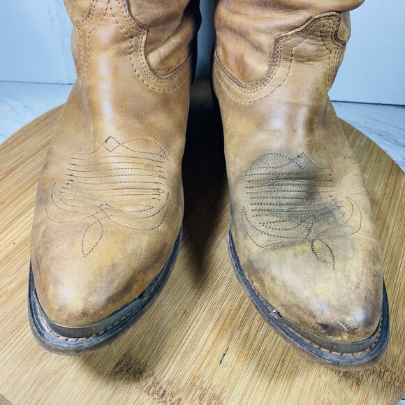 Durango Brown Leather Cowboy Western Boots Men\'s Sz 9D